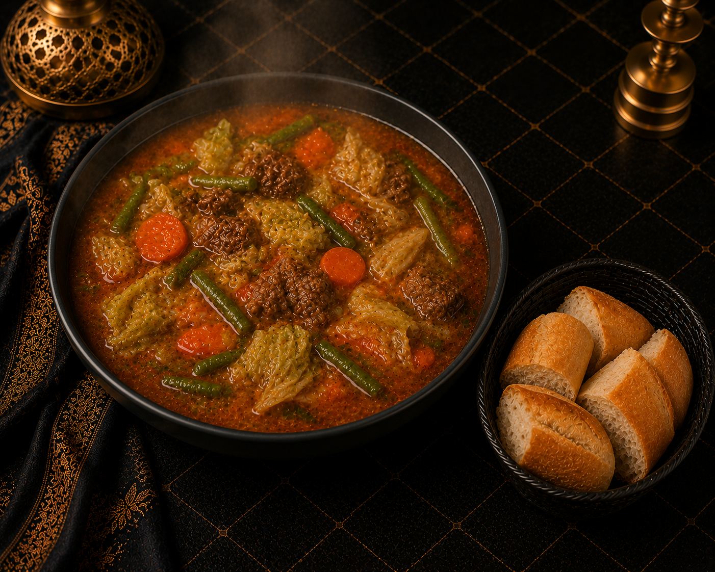 Soupe viande légumes